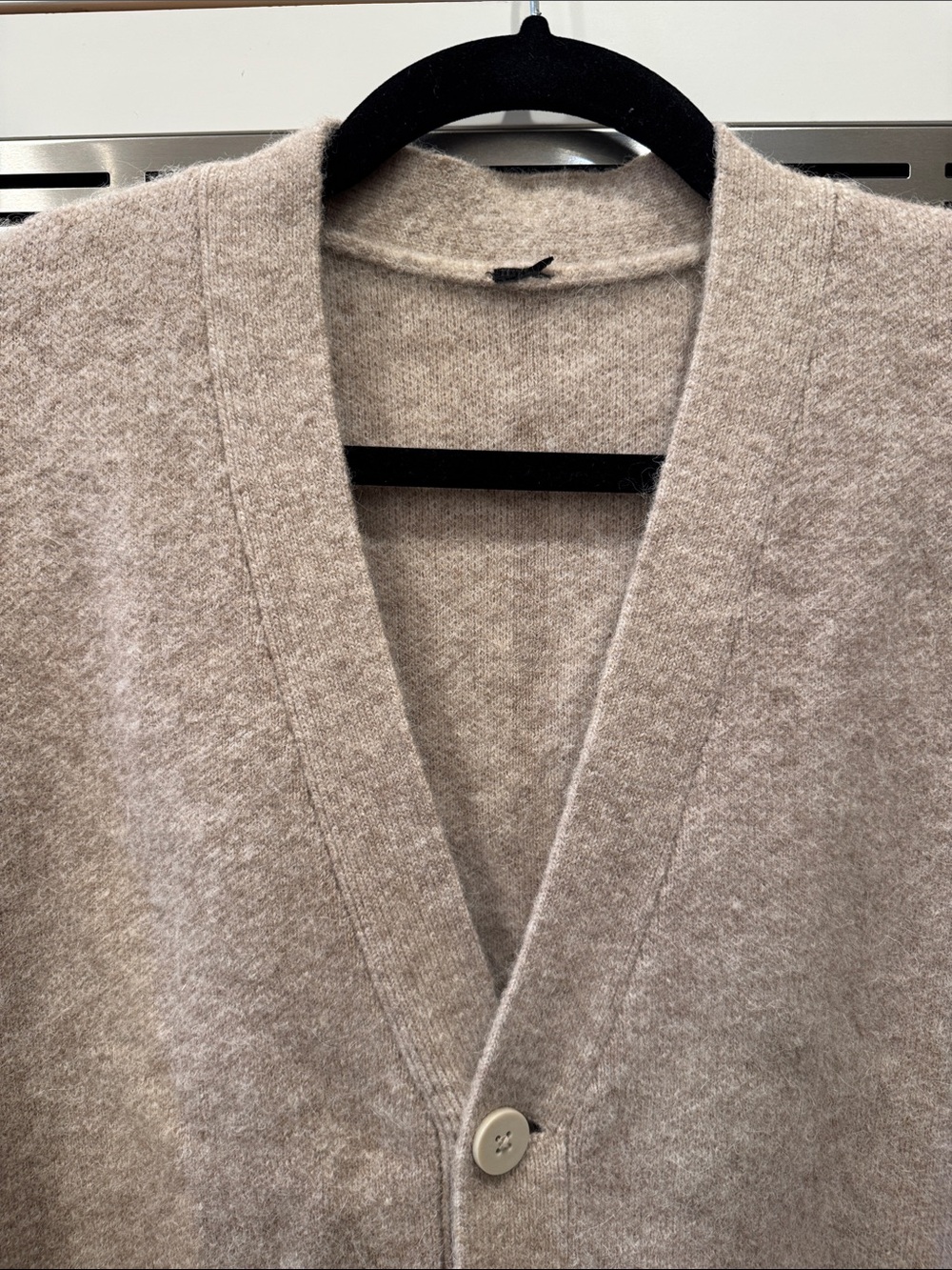 Men's Lululemon Alpaca Wool Blend Oatmeal Cardigan Sweater - Picture 9 of 15